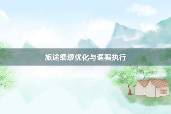 旅途绸缪优化与诓骗执行